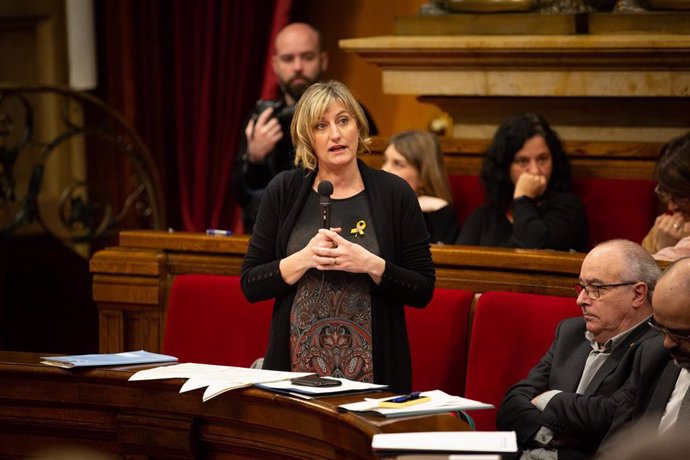 La consellera de Salut de la Generalitat, Alba Vergés, intervé en una sessió plenria en el Parlament de Catalunya, a Barcelona (Catalunya, Espanya), a 12 de febrer de 2020.