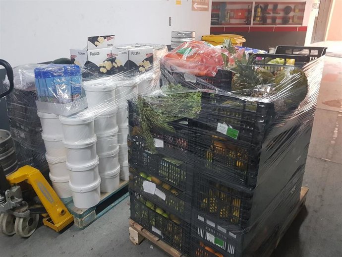 Alimentos perecederos que Fuerte Group Hotels  ha cedido de sus hoteles de Marbella a Cáritas