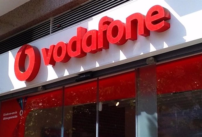 Imagen de un letrero de Vodafone.