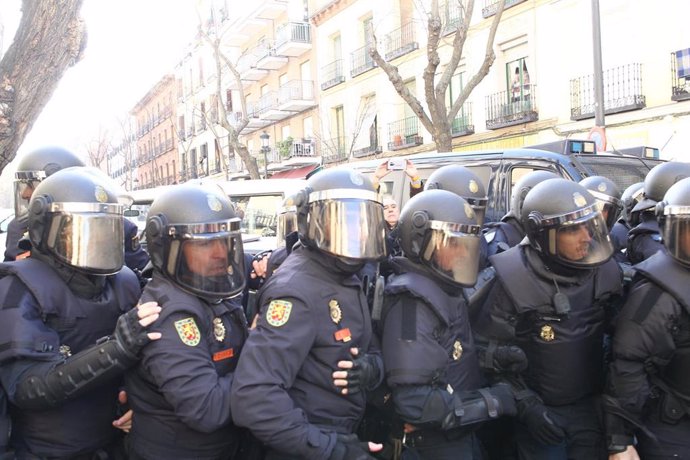 Agentes antidisturbios de la Policía Nacional en una imagen de archivo