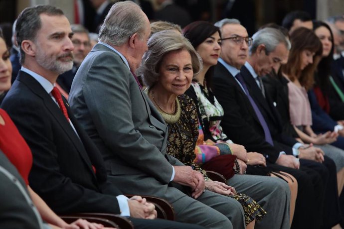 Los Reyes Don Felipe y Doña Letizia acompañados por los Reyes Don Juan Carlos y Doña Sofía, entregan los Premios Nacionales del Deporte 2017 en el Palacio Real de El Pardo de Madrid