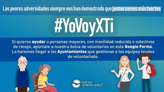 Campaña de Nuevas Generaciones del PP ante el coronavirus para que los jóvenes puedan hacer labores de  voluntariado ayudando a los mayores o en las gestiones cotidianas. Madrid, a 19 de marzo de 2019
