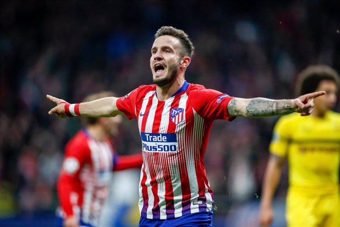 El jugador del Atlético de Madrid Saúl Ñíguez en el partido de Liga de Campeones contra el Borussia Dormund