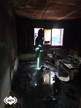 Incendio en un salón de una vivienda de Ribadesella.
