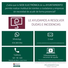 Infografía sonbre el uso de las sedes electrónicas realizada por Diputación de Segovia.