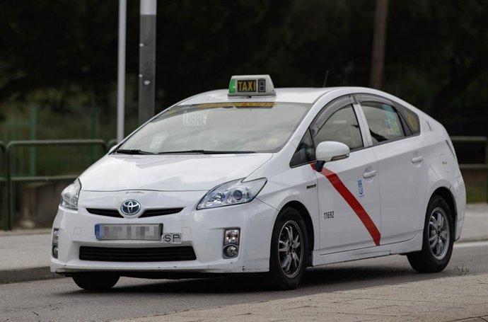 Un taxi durante el estado de alarma decretado por el coronavirus.