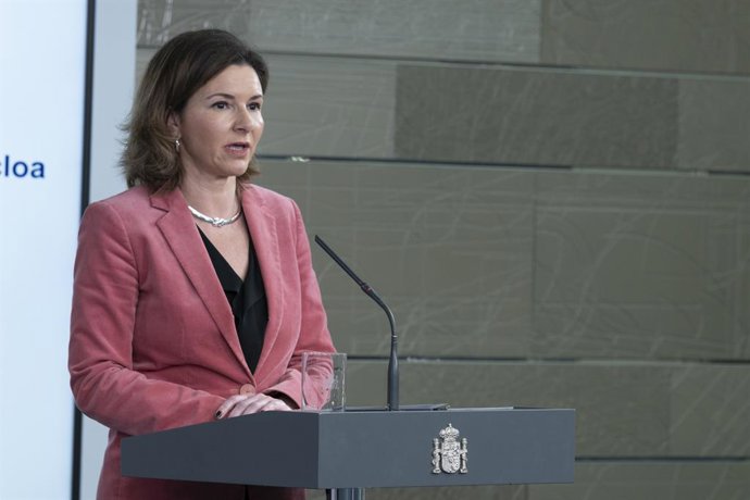 La secretaria general de Transportes y Movilidad, María José Rallo, durante una rueda de prensa tras una reunión del Gabinete del Seguimiento del  coronavirus