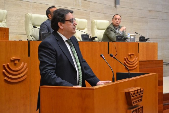 Vergeles en su comparecencia en la Asamblea para hablar sobre la situación del coronavirus en Extremadura