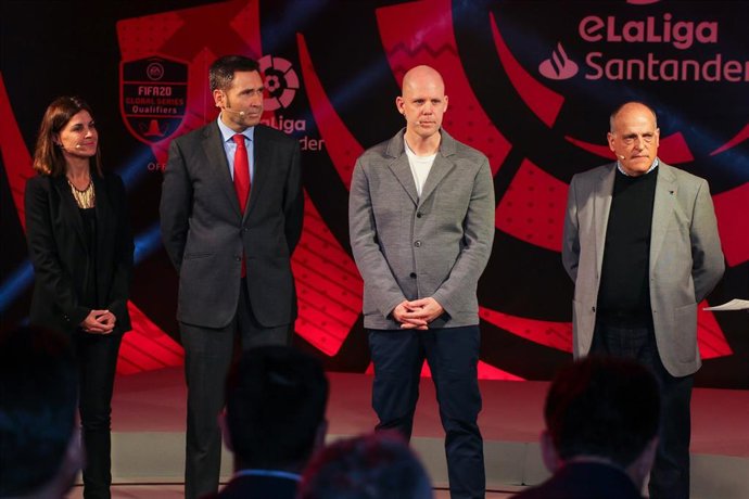 Javier Tebas durante el acto de presentación de la eLaLiga Santander