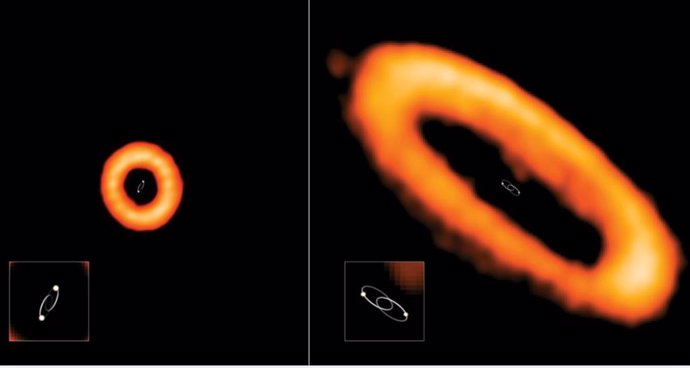 Extrañas órbitas en discos planetarios de estrellas binarias