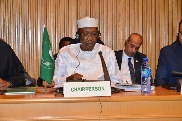 El presidente de Chad, Idris Déby, durante la cumbre de la Unión Africana