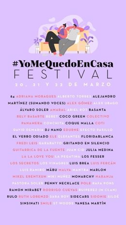 Cartel del festival #YoMeQuedoEnCasa