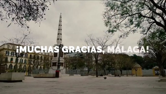 Imagen del vídeo del Ayuntamiento de Málaga para agradecer a los ciudadanos durante el estasdo de alarma por coronavirus