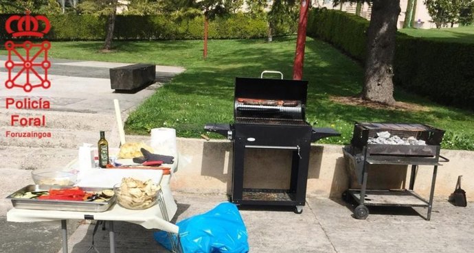 Imagen de una barbacoa por la que hn sido denunciadas cinco personas en Navarra durante el estado de alarma por el coronavirus.