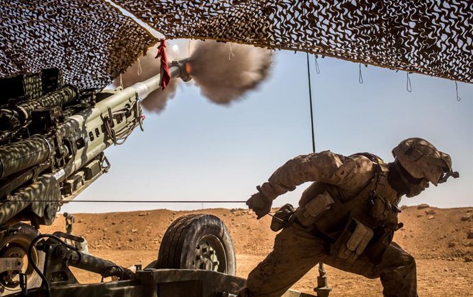 Militares estadounidenses en la frontera entre Siria e Irak