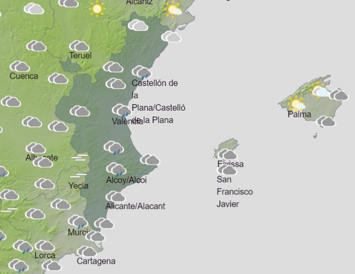Predicción de Aemet para la Comunitat Valenciana del 21 de marzo de 2020
