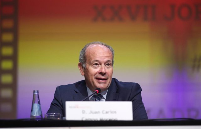 El ministro de Justicia, Juan Carlos Campo, interviene en la inauguración del Congreso de Abogados de Familia organizado por la Asociación Española de Abogados de Familia(AEAFA) celebrada en el Hotel Meliá Castilla, Madrid (España), a 6 de marzo de 2020.