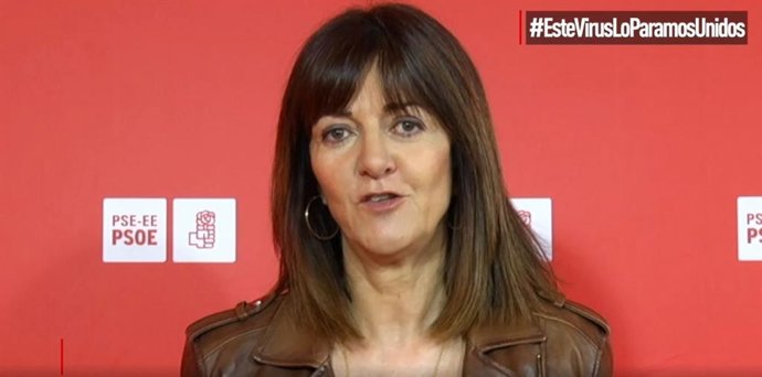Idoia Mendia, secretaria general del PSE, en un vídeo de agradecimiento a los profesionales que permanecen "al pie del cañón" contra el coronavirus