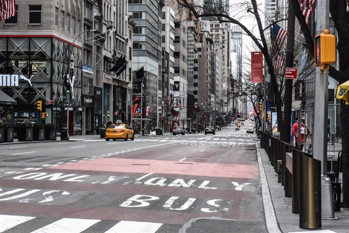 Calles de Nueva York desiertas por el coronavirus