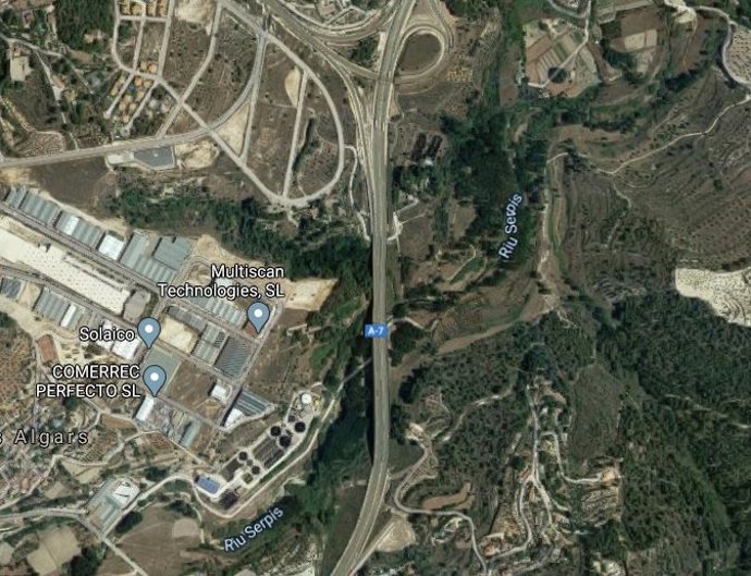 Punto kilométrico del accidente