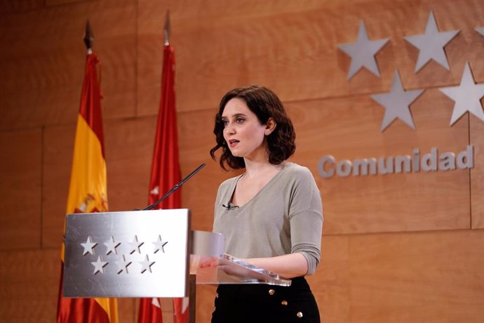 Recopilación Con El Documento De La Declaración De Isabel Díaz Ayuso, Presidenta De La Comunidad De Madrid, Fotos, Enlace A Video Y Audio