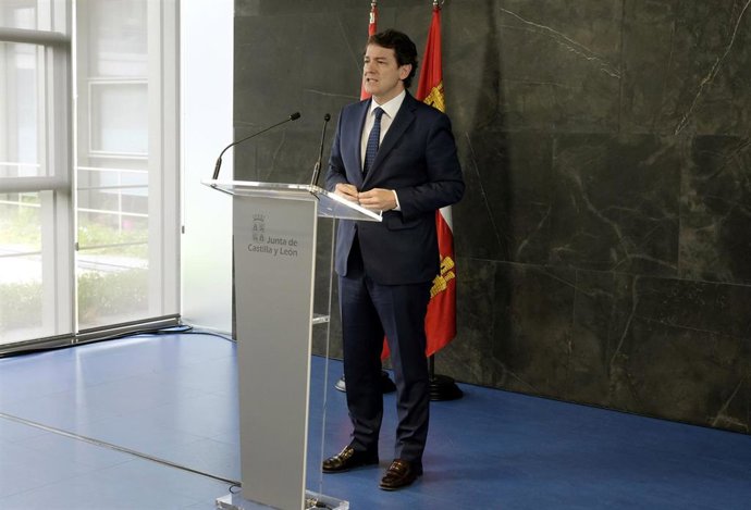 Mañueco, durante su comparecencia de hoy.