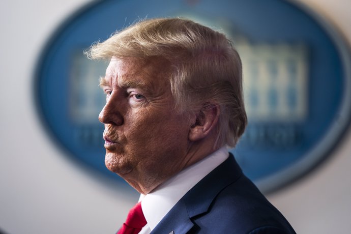 March 22, 2020 - Washington, DC, United States: US President Donald J. Trump delivers remarks on the pandemic in the press briefing room of the White House.  (Contacto)