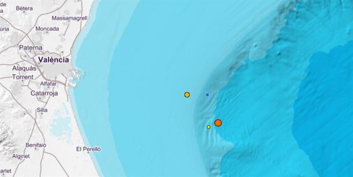Punto donde se ha registrado el terremoto