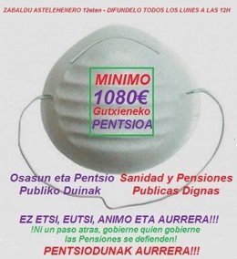 Pensionistas alaveses continúan con sus reivindicaciones y cuelgan en sus ventanas un pañuelo