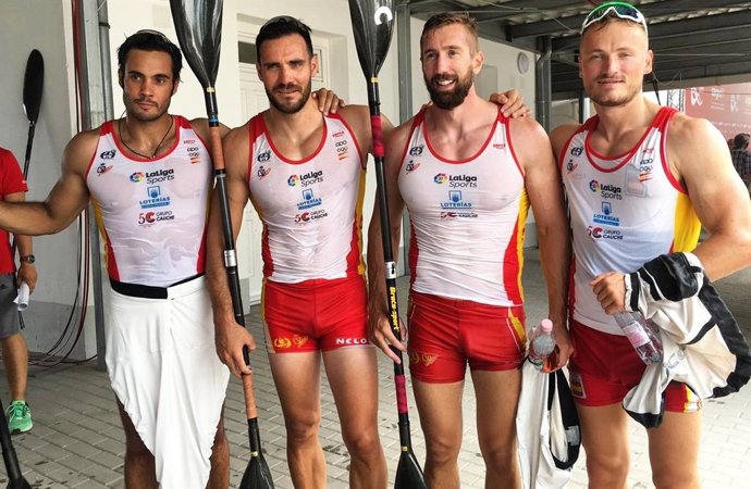 Saúl Craviotto junto a Rodrigo Gemade, Carlos Arévalo y Marcus Cooper Walz