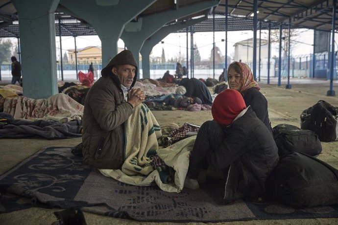 Un grup de refugiats a Turquia. 