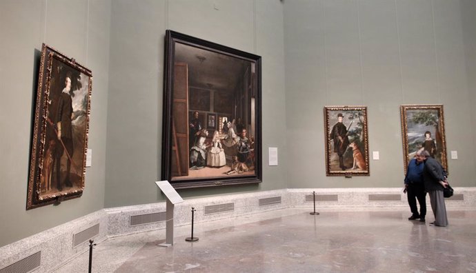 Sala de Las Meninas del Museo Nacional del Prado el mismo día en el que el Museo, junto con el Reina Sofía y el Thyssen, cierra como medida de contención frente a la crisis del coronavirus, en Madrid (España) a 11 de marzo de 2020.