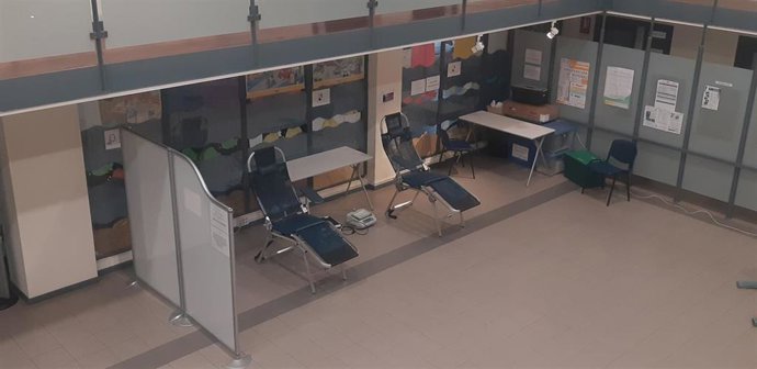 Punto de donación de sangre en el centro cívico de San José (Ayuntamiento de Segovia).