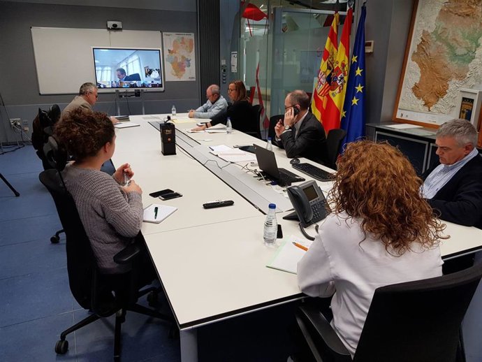 Reunión por videoconferencia del Centro de Cooperación Operativa (CECOP) de Aragón.
