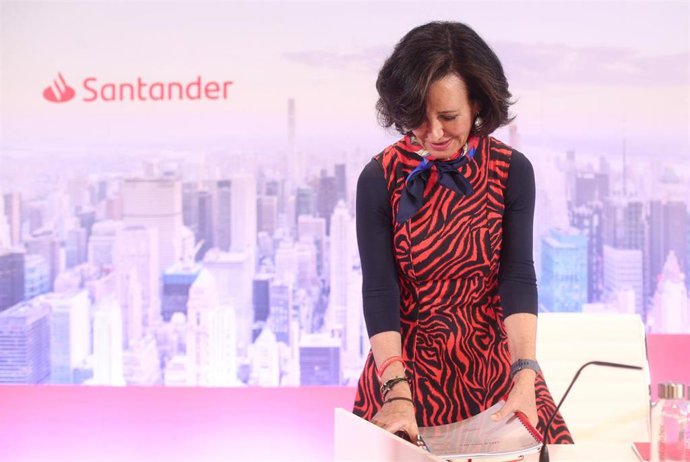 La presidenta del Banco Santander, Ana Botín presenta los resultados correspondientes al ejercicio 2019, en la Ciudad Grupo Santander, en Boadilla del Monte/Madrid (España), a 29 de enero de 2020.