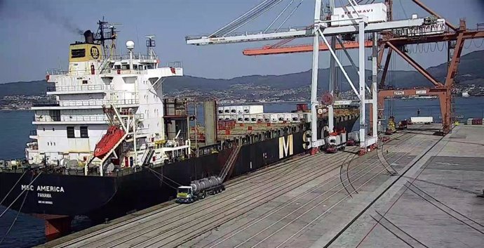 Terminal de mercancías de Guixar, en el Puerto de Vigo (Pontevedra).