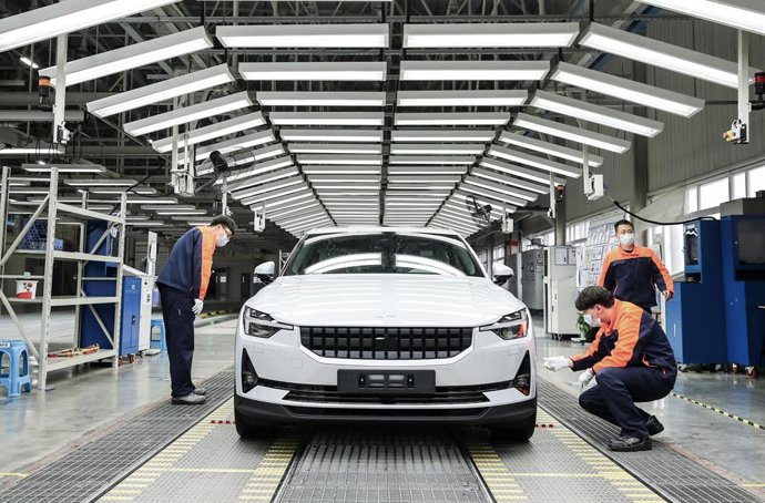 Producción del Polestar 2 en la planta de Polestar en Luqiao (China)