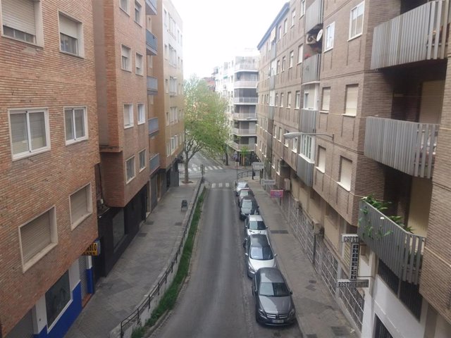 Calle del centro de Granada, sin tráfico en estado de alarma
