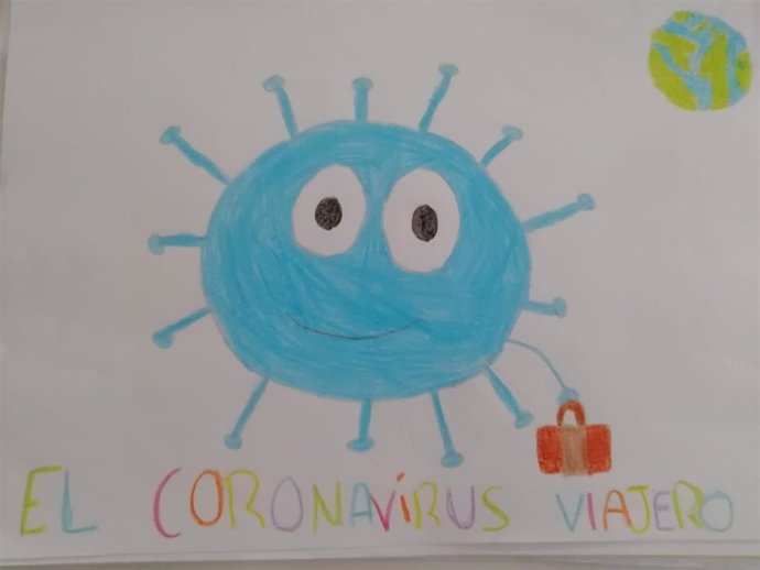 Imagen de uno de los dibujos que ilustra el videocuento 'La historia del coronavirus viajero'