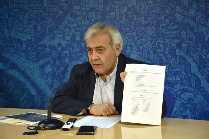 El concejal de Movilidad de Toledo, Juan José Pérez del Pino, en rueda de prensa