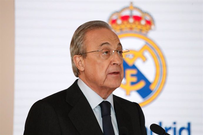 El presidente del Real Madrid, Florentino Pérez, durante un acto