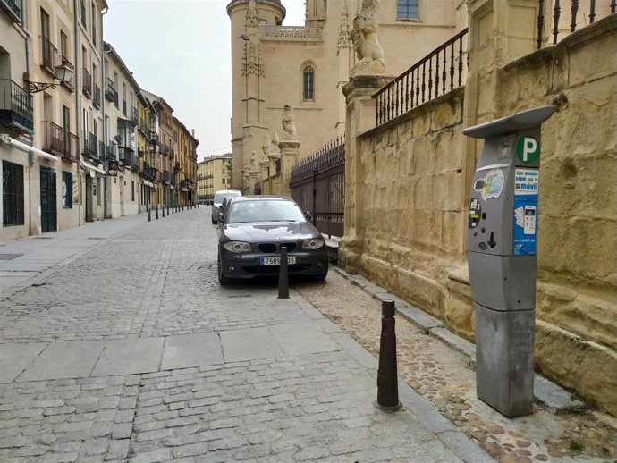 Parquímetro de la ORA en Segovia.