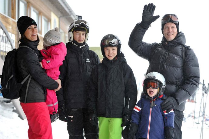 The Danish Royal Family Hold Annual Skiing Photocall In Villars