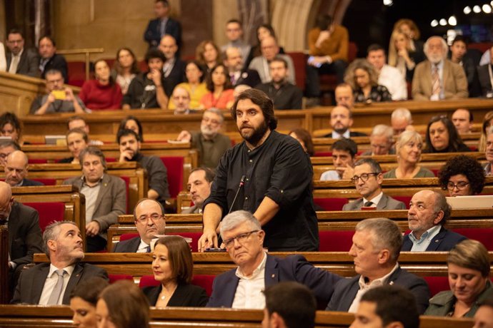 El portaveu adjunt del PSC-Units, Ferran Pedret, en una intervenció en el ple del Parlament.