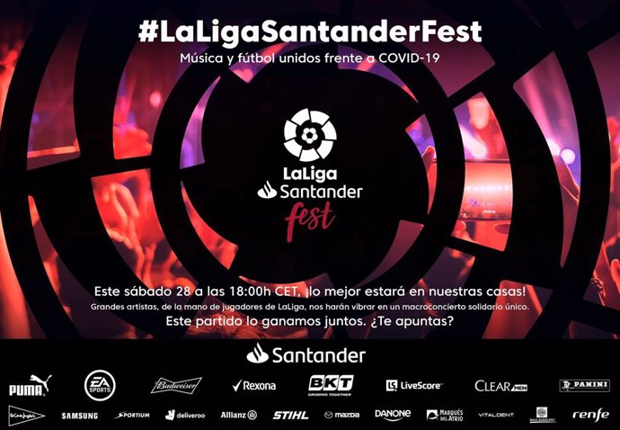 Fútbol.- 'LaLigaSantander Fest' une música y deporte para luchar contra el coron
