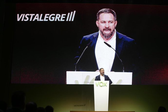 Acto central de la Asamblea General Ordinaria de Vox en el Palacio de Vistalegre (Madrid)