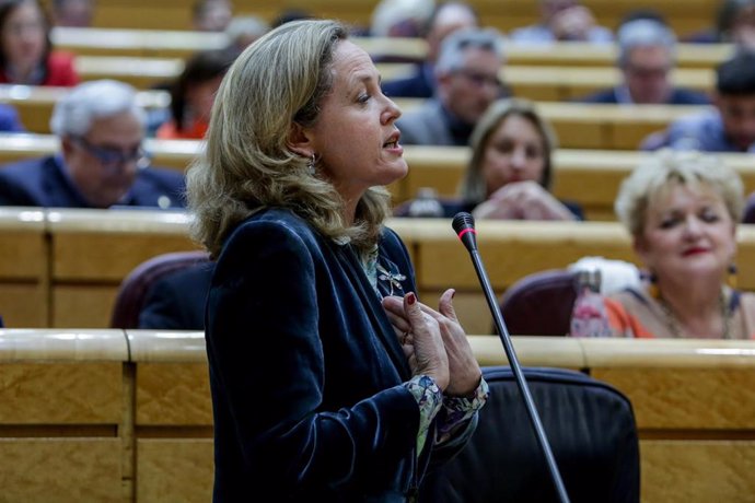La vicepresidenta tercera y ministra de Asuntos Económicos y Transformación Digital, Nadia Calviño, el pasado 3 de marzo.