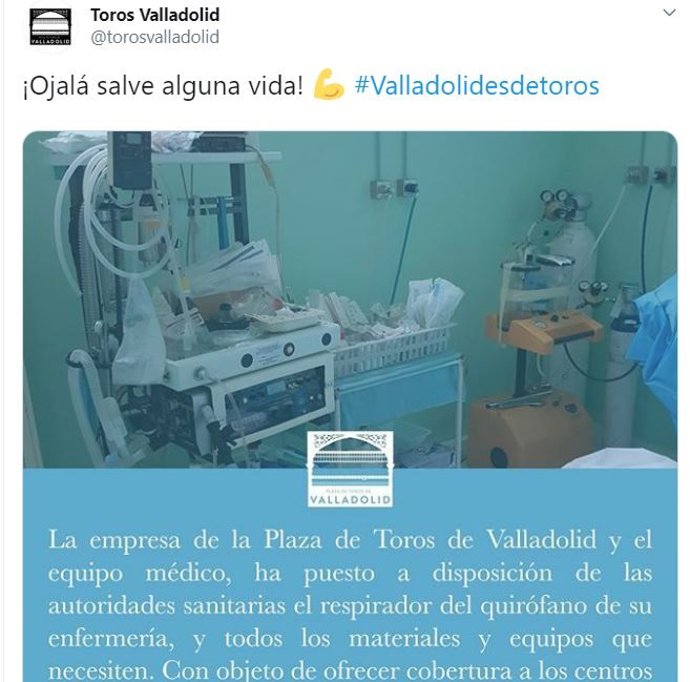 Tuit de la Plaza de Toros de Valladolid.