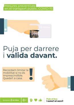 La EMT destaca la importancia de validar la tarjeta ciudadana.