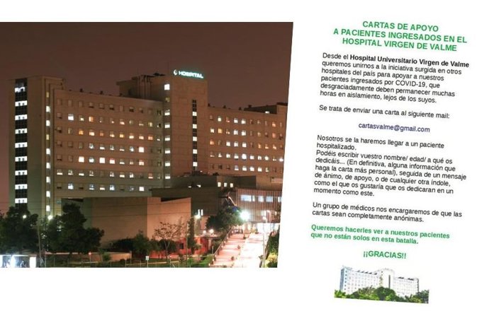 Cartas solidarias en el Hospital de Valme